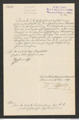 k.k. naturhistorisches Hofmuseum, Intendanzakten 1885-1896 (Hauer), Aktenzahl Z.351/1890, Seite 1